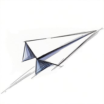 very simple paper plane sketch with a transparent background-1