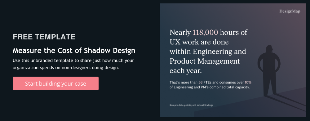 FREE TEMPLATE Measure the Cost of Shadow Design  Use this unbranded template to share just how much your organization spends on non-designers doing design.  